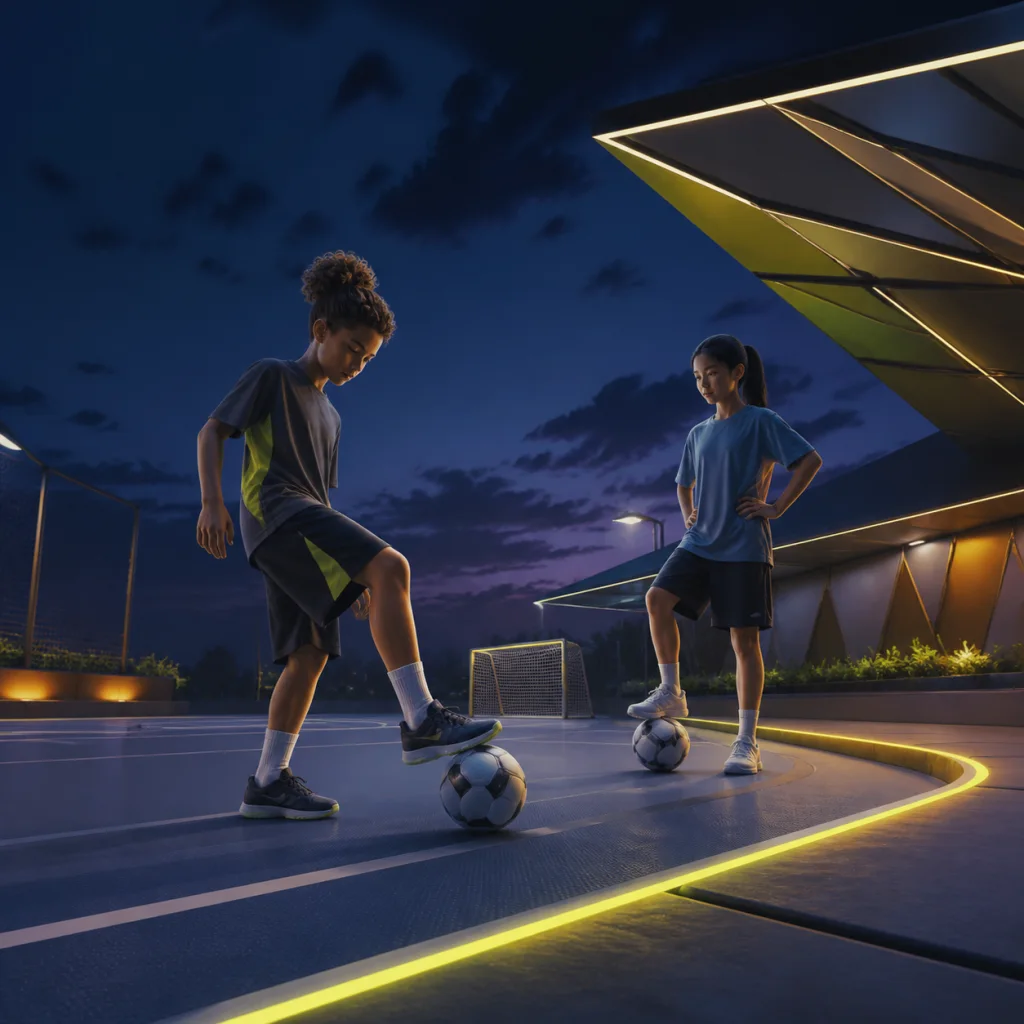 Illustrated PitchQuest Arena scene accompanying the Summary privacy section