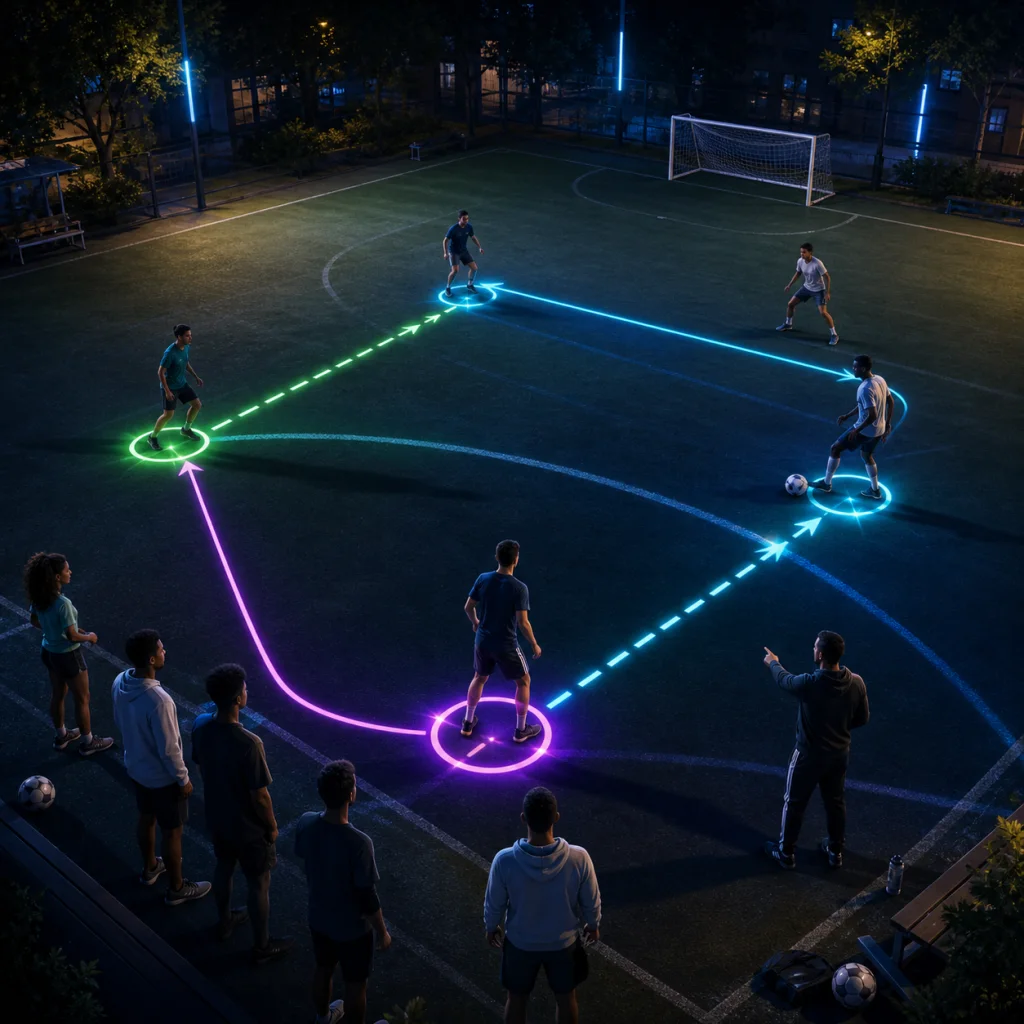 Illustrated PitchQuest Arena scene accompanying the Analytics and advertising privacy section